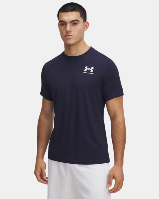 HeatGear® Fitted Men's Short Sleeve - Midnight Navy / White