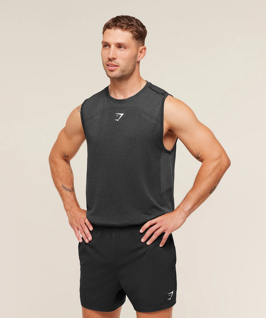 Lightweight Seamless Tank - Black/Silhouette Grey