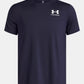 HeatGear® Fitted Men's Short Sleeve - Midnight Navy / White
