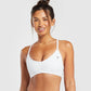 Ruched Strappy Sports Bra - White