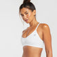 Ruched Strappy Sports Bra - White