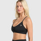 Ruched Strappy Sports Bra - Black