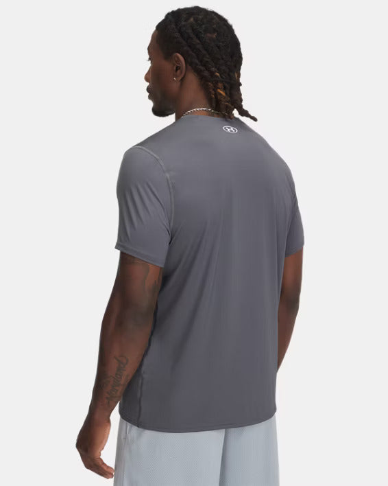 HeatGear® Fitted Men's Short Sleeve - Castlerock / White