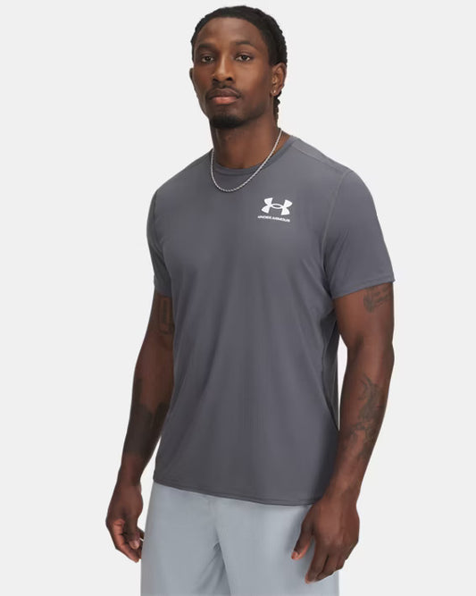 HeatGear® Fitted Men's Short Sleeve - Castlerock / White