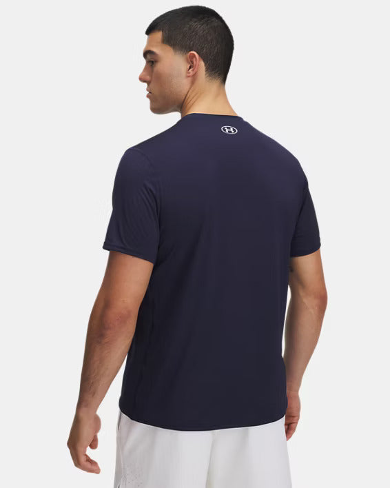 HeatGear® Fitted Men's Short Sleeve - Midnight Navy / White