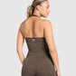 Vital Seamless Halter Neck Tank - Penny Brawn / Marl