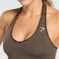 Vital Seamless Halter Neck Tank - Penny Brawn / Marl