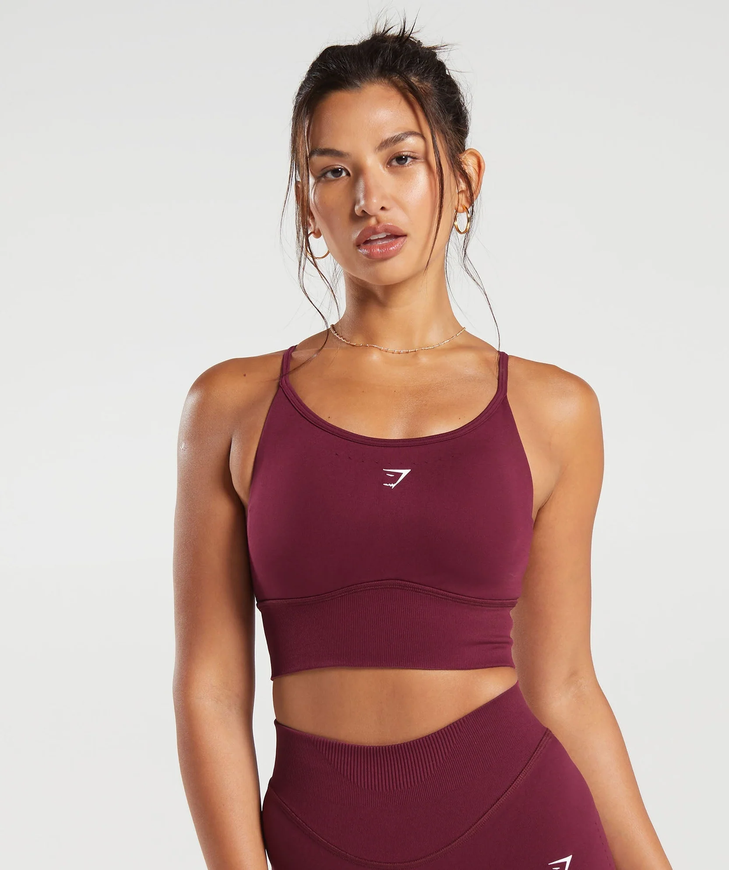 Sweat Seamless Longline Sports Bra -  Purple/ Plum Pink