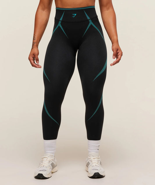 Apex Lift Seamless Leggings - Black/Brand Blue