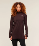 Vital Long Line Top - Rich Maroon/Marl