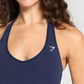 Vital Seamless Halter Neck Tank - Heavy Blue / Marl