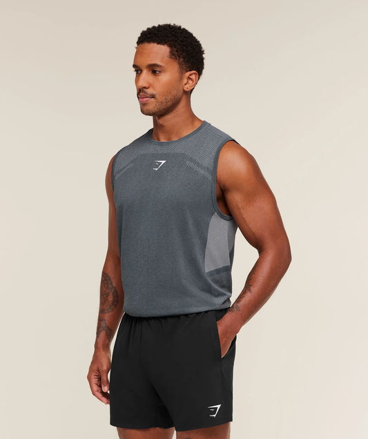 Lightweight Seamless Tank - Iron Blue/Dark Grey