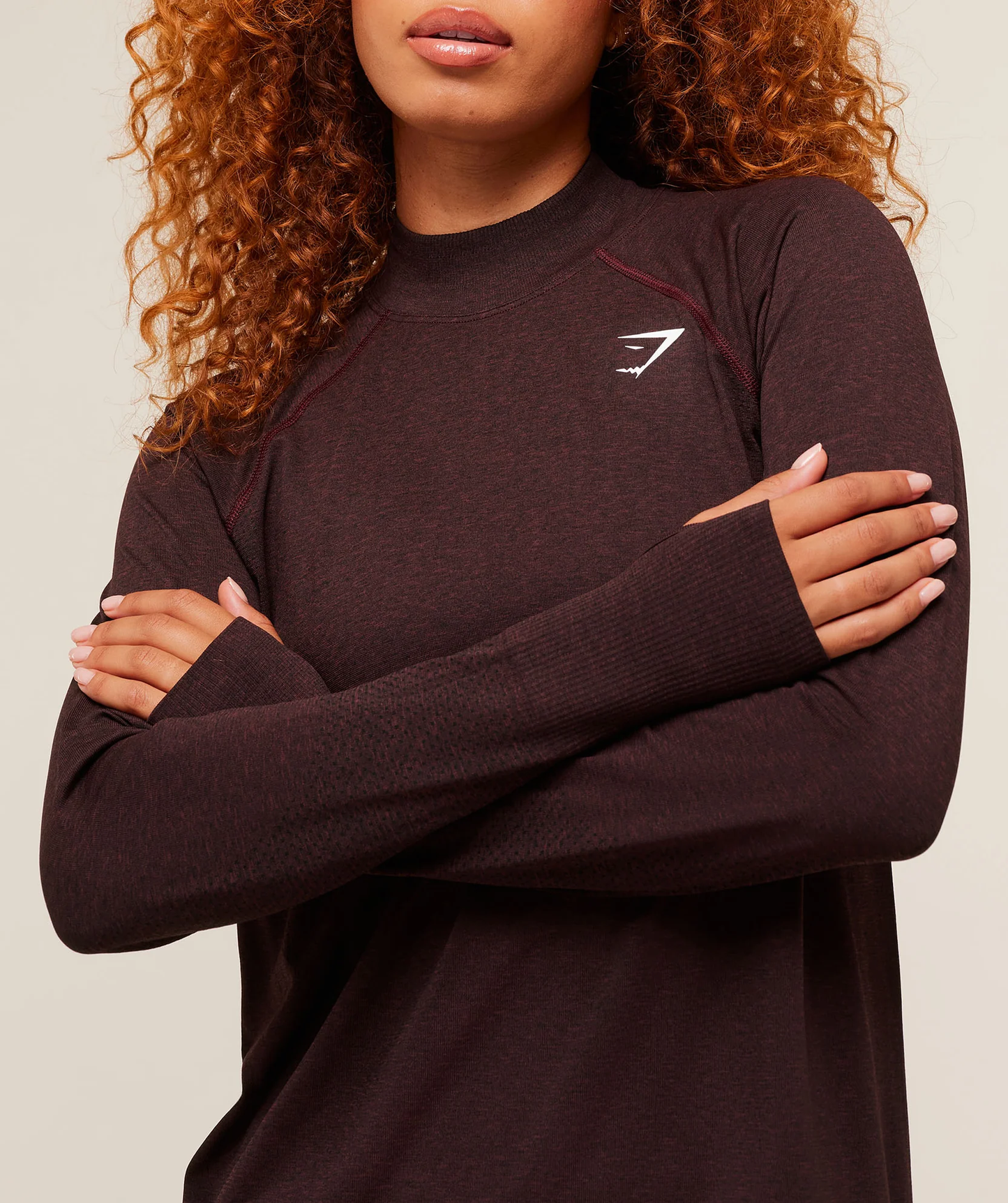 Vital Long Line Top - Rich Maroon/Marl