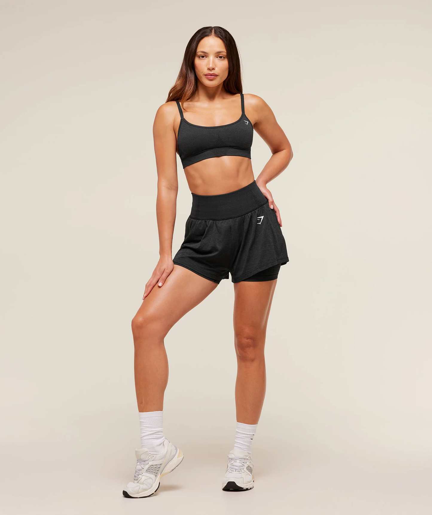 Vital 2 in 1 Running Shorts - Black Marl