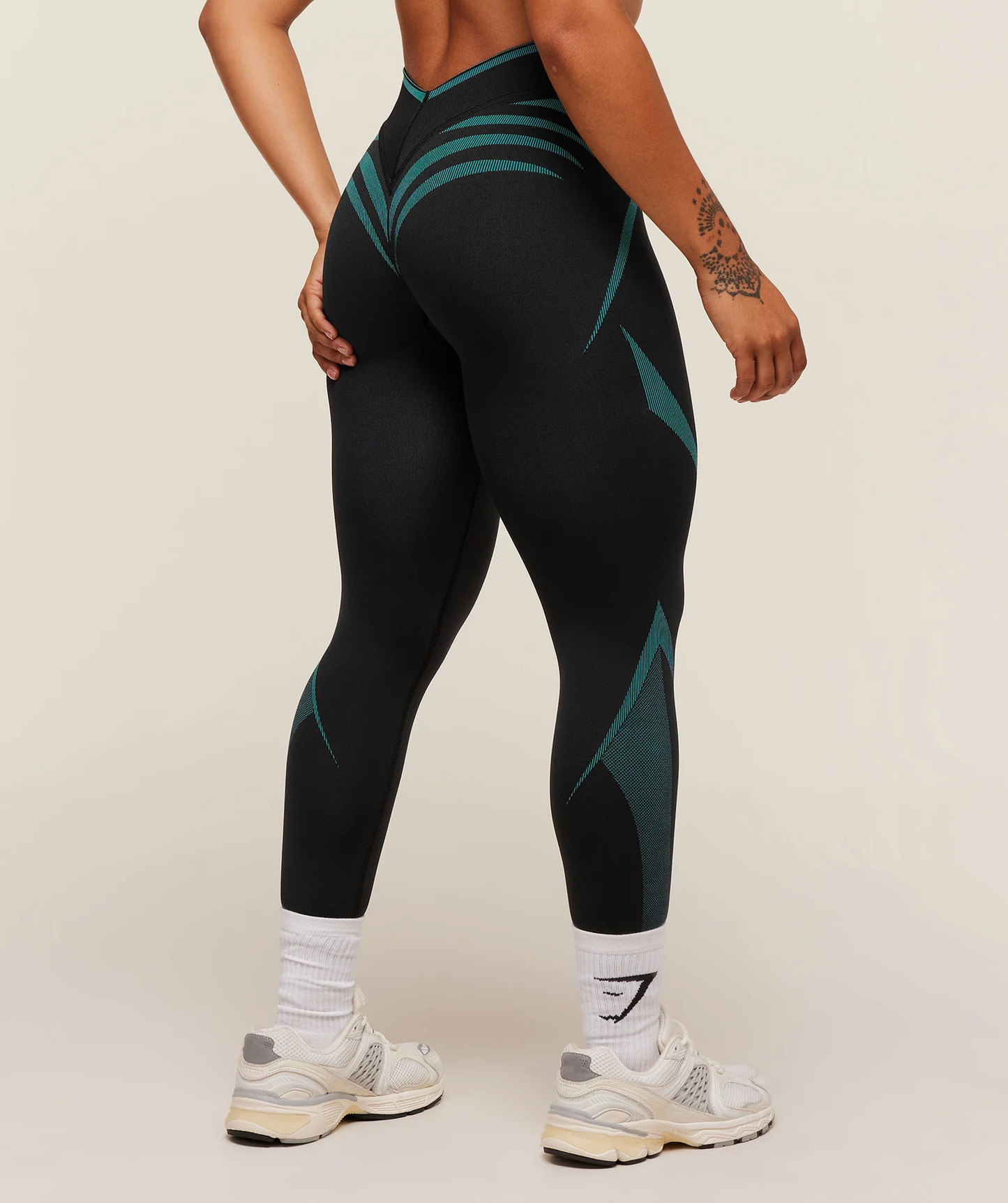 Apex Lift Seamless Leggings - Black/Brand Blue