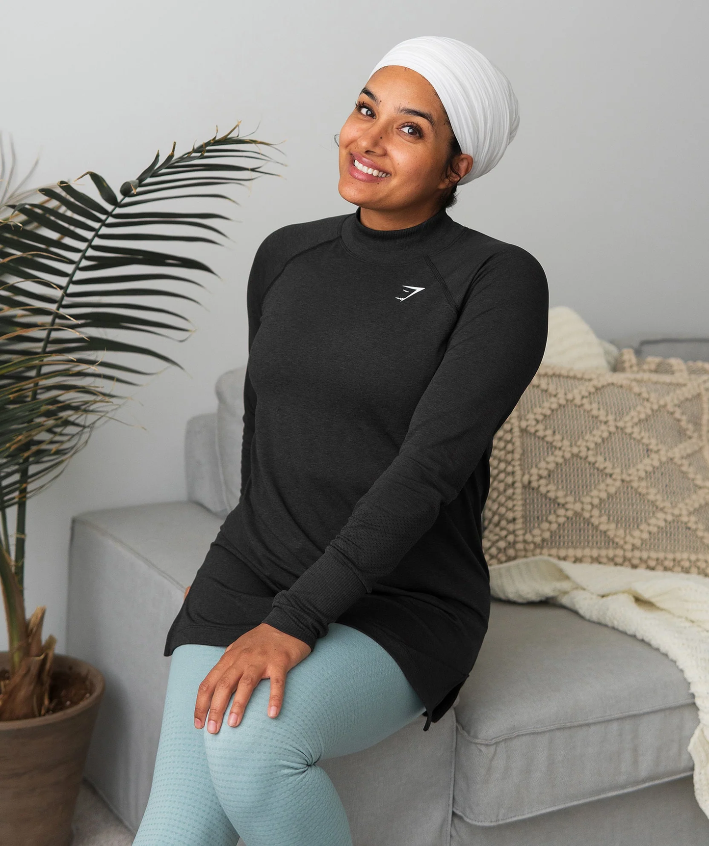 Vital Long Line Top - Black Marl
