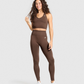 Vital Seamless Halter Neck Tank - Espresso / Marl