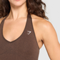 Vital Seamless Halter Neck Tank - Espresso / Marl