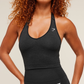 Vital Seamless Halter Neck Tank - Strong grey / Marl