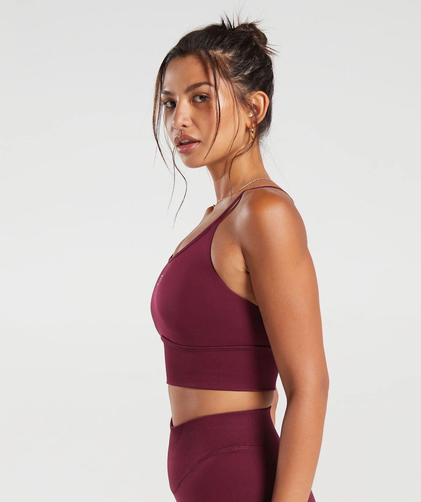 Sweat Seamless Longline Sports Bra -  Purple/ Plum Pink