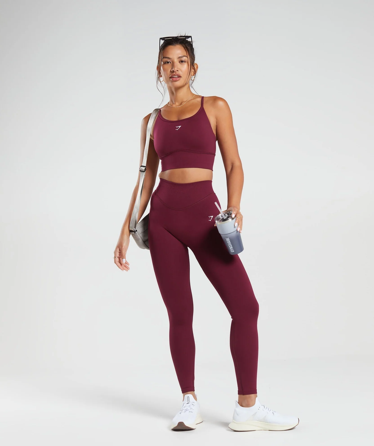 Sweat Seamless Longline Sports Bra -  Purple/ Plum Pink