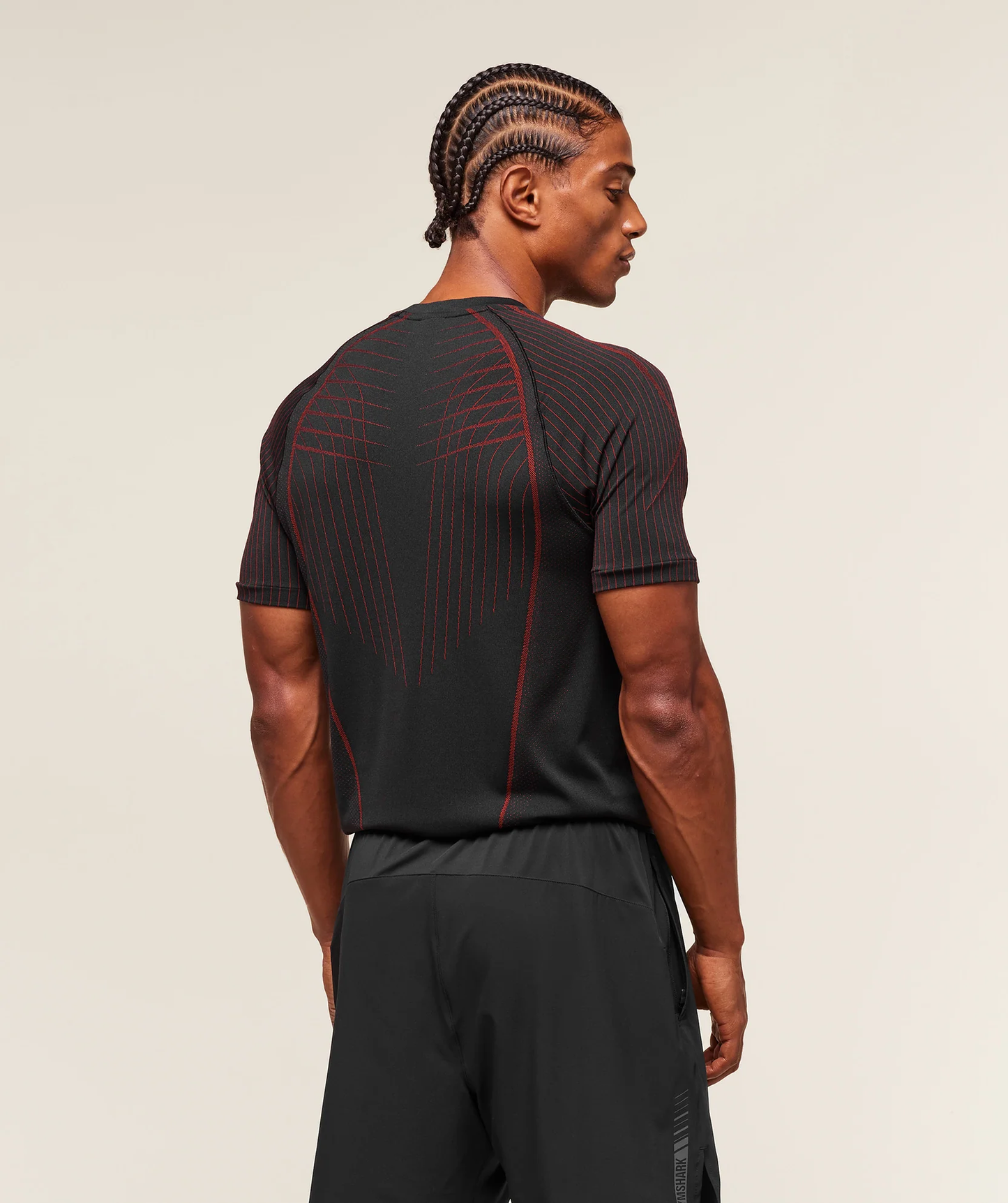 Apex Seamless T-Shirt - Black & Carnine Red
