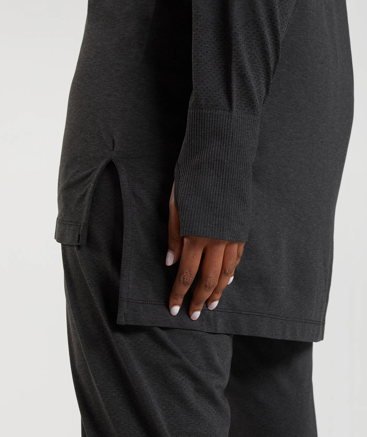 Vital Long Line Top - Black Marl