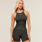 Sport Seamless Cropped Tank - Camo Brown/Black