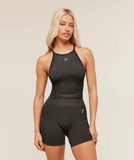 Sport Seamless Cropped Tank - Camo Brown/Black