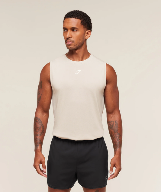 Lightweight Seamless Tank - Pebble Grey/White