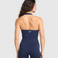 Vital Seamless Halter Neck Tank - Heavy Blue / Marl