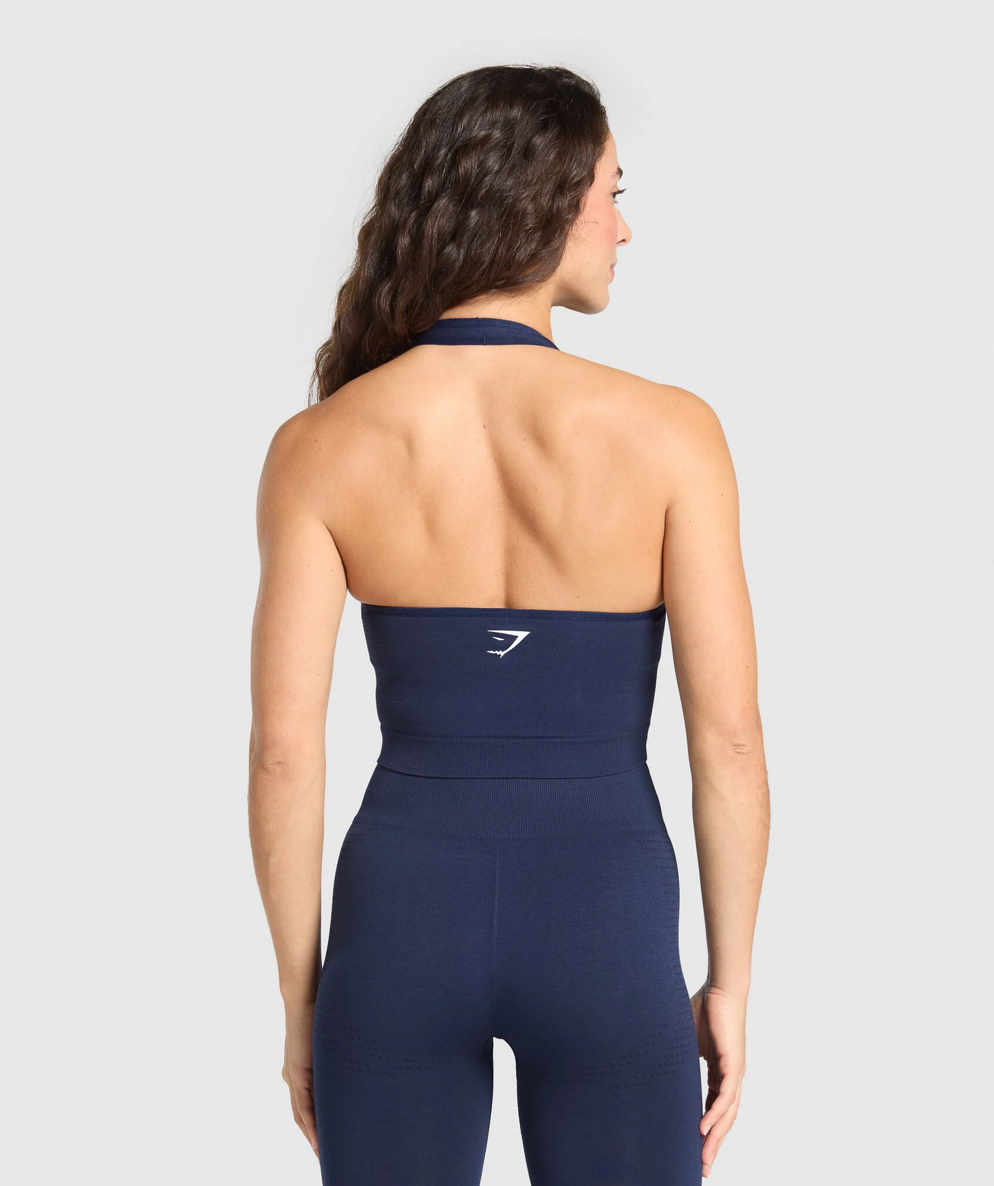 Vital Seamless Halter Neck Tank - Heavy Blue / Marl