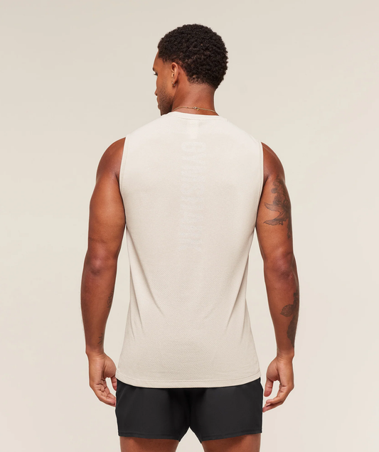 Lightweight Seamless Tank - Pebble Grey/White