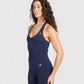 Vital Seamless Halter Neck Tank - Heavy Blue / Marl