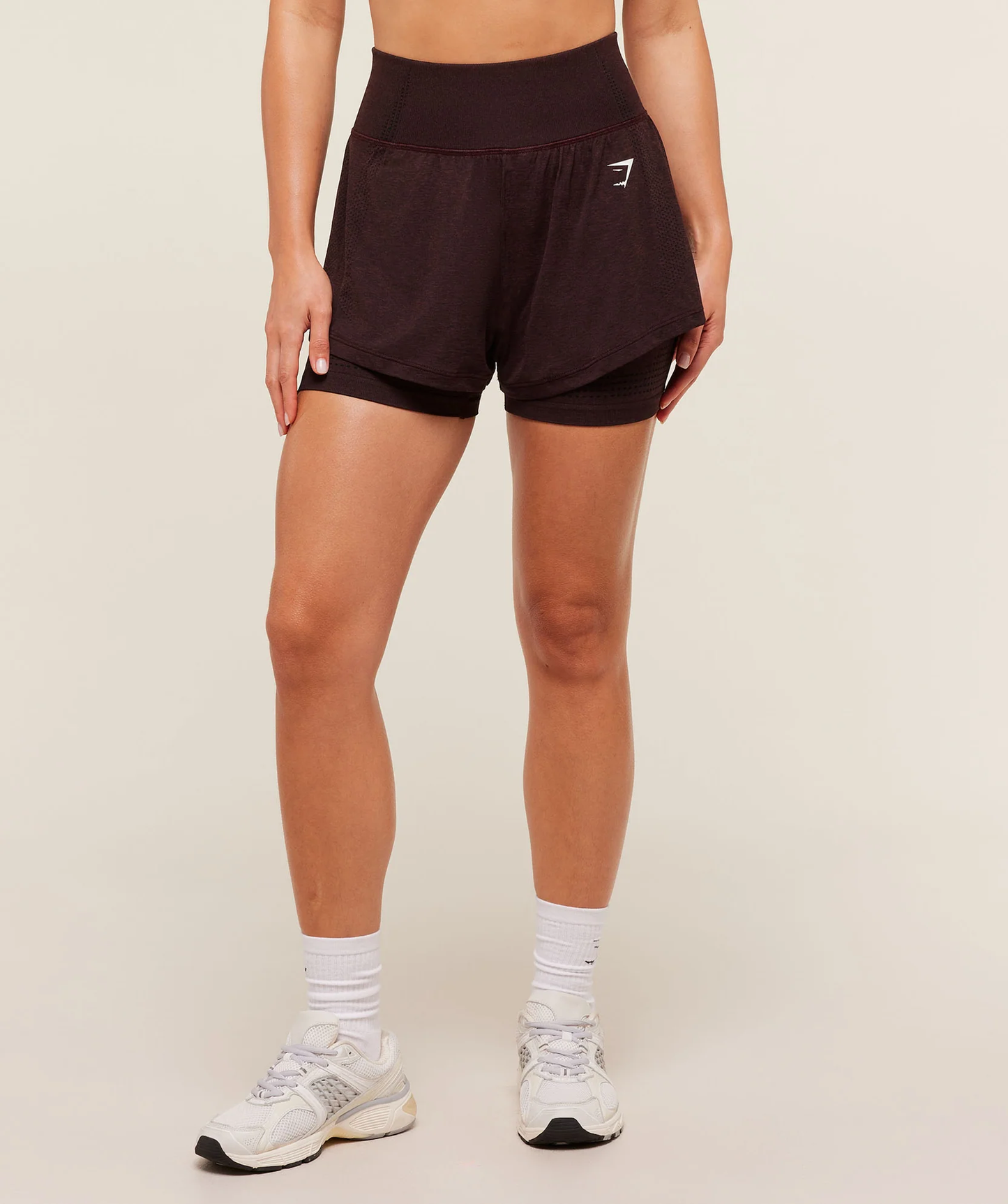 Vital 2 in 1 Running Shorts - Rich Maroon/Marl